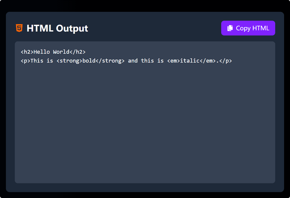 Check HTML Output